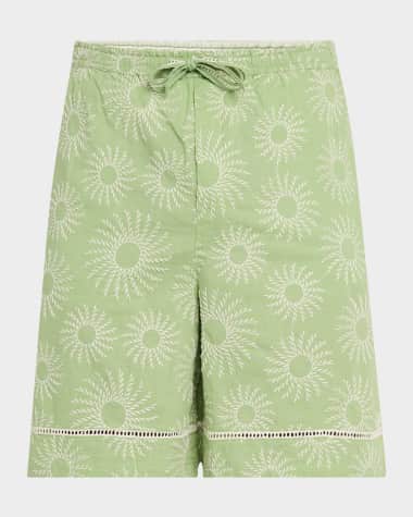 Scotch & Soda Men's Embroidered Cotton-Linen Shorts