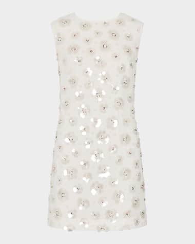 Milly Ivette Beaded Sequin Floral Mini Dress