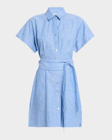 Finley Marlow Striped Cotton Chambray Shirtdress