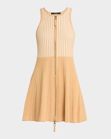 Toccin Lex Zip-Front Sleeveless Dress