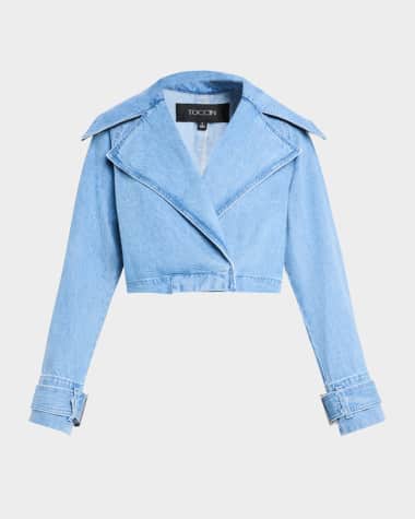 Toccin Tommy Cropped Denim Trench Coat