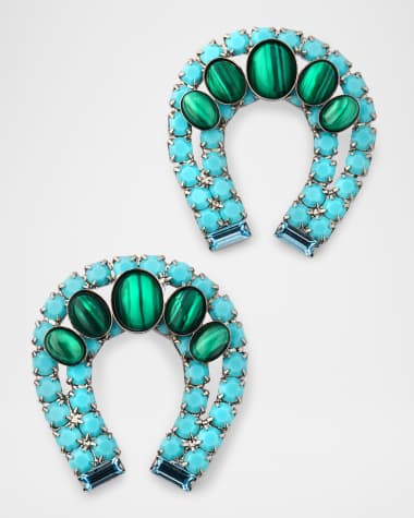 Elizabeth Cole Althea Earrings in Malachite Turquoise