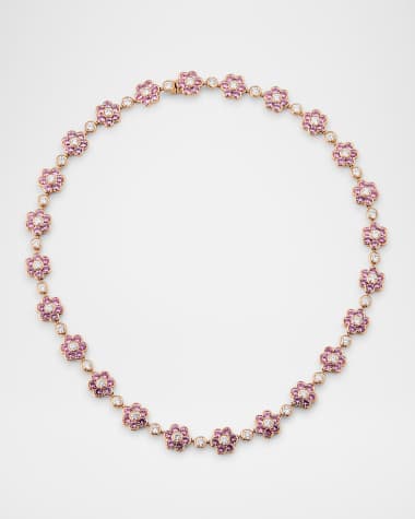 Anita Ko 18K Rose Gold Pink Sapphire and Diamond Flora Choker
