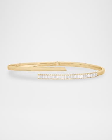 LANA Criss Cross Baguette Diamond Bangle Bracelet