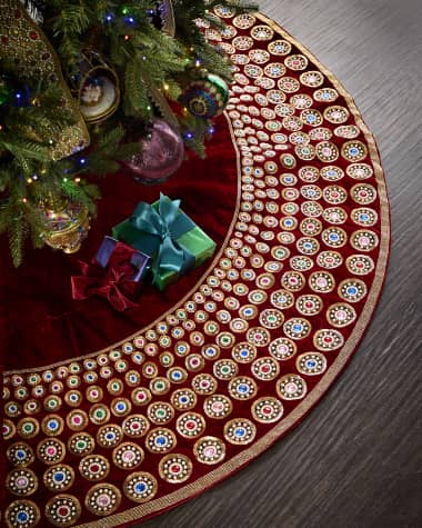 Sudha Pennathur 60" Sequin and Gem Tree Skirt