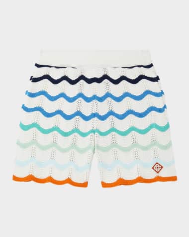 CASABLANCA Men's Gradient Wave Crochet Shorts