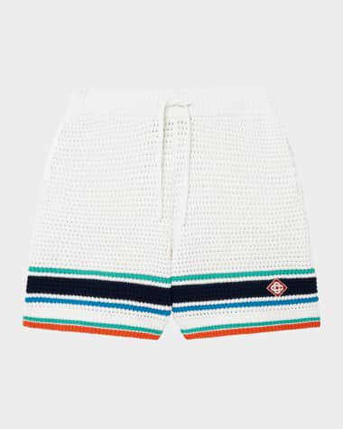 CASABLANCA Men's Tennis Crochet-Effect Shorts
