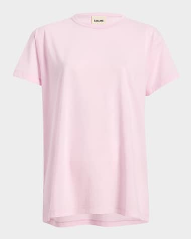Khaite Maeve Short-Sleeve Cotton Top