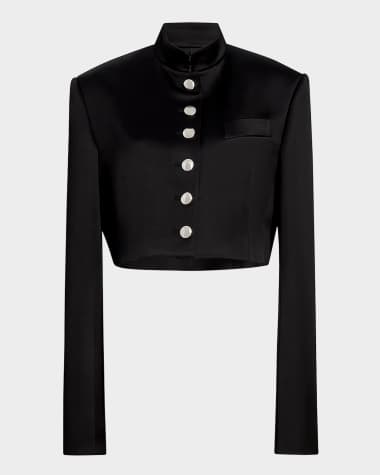 Khaite Samuelson Single-Breasted Crop Jacket