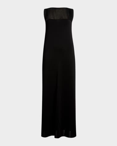 Khaite Ruslan Fringe Yoke Sleeveless Column Gown