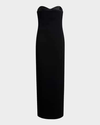 Khaite Yael Peeping Bustier Strapless Column Gown
