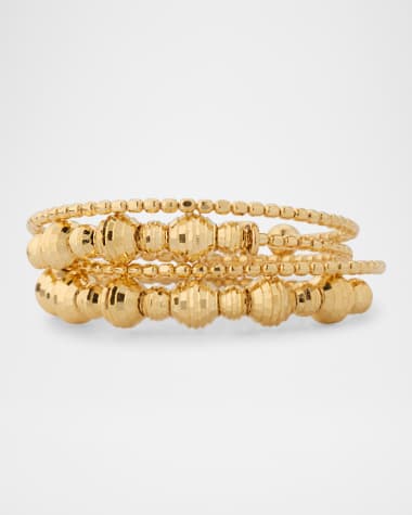 POPPY FINCH 18K Spiral Mixed Bead Flex Ring