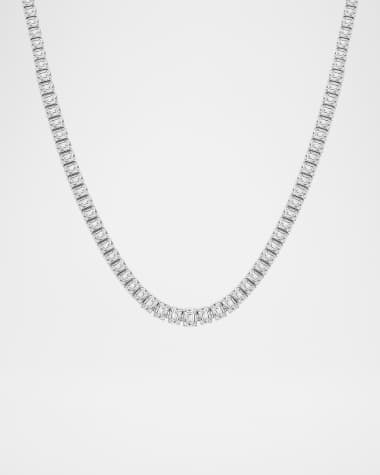 Neiman Marcus Lab Grown Diamonds Lab Grown Diamond 18K White Gold Tennis Necklace, 18"L, 24tcw