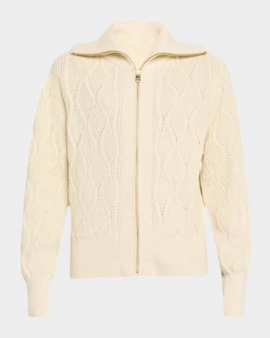 Varley Lando Full-Zip Swirly Cable Knit Jacket
