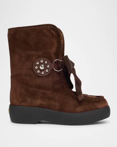 Valentino Garavani Suede Sheep Shearling Snow Booties