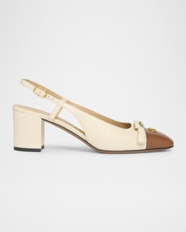 Valentino Garavani Valet Du Roi VLogo Leather Slingback Pumps