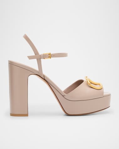Valentino Garavani VLogo Signature Nappa Leather Platform Sandals