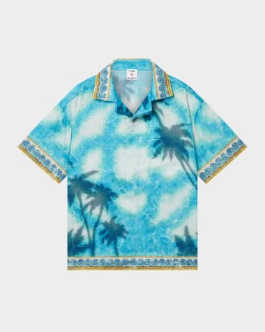 CASABLANCA Boy's Beach Club Button Down Shirt, Size 3T-14