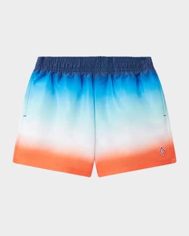 CASABLANCA Boy's Exclusive Beach Club Gradient Swim Trunks, Size 3T-14