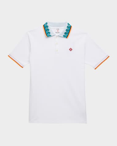 CASABLANCA Boy's Beach Club Short-Sleeve Polo Shirt, Size 3T-14