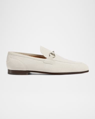 Gucci Men's Jordaan Suede Bit Loafers