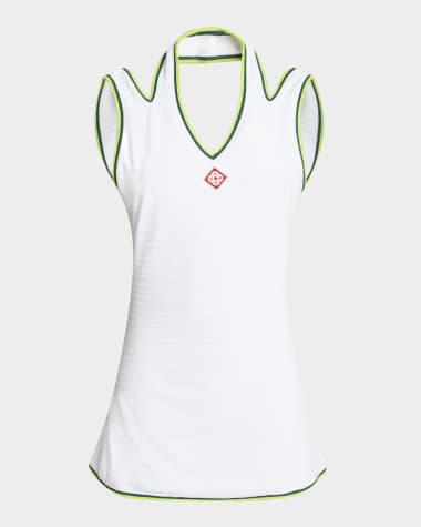 CASABLANCA Strappy V-Neck Mini Tennis Dress