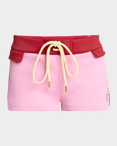 CASABLANCA Colorblock Drawstring Mini Shorts