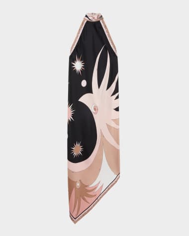 Emilio Pucci Stella-Print Silk Twill Halter Maxi Dress