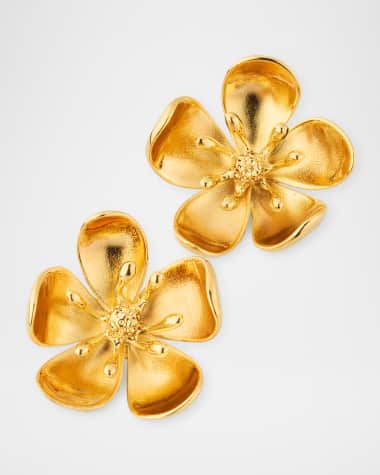 Oscar de la Renta Small Cherry Blossom Stud Earrings