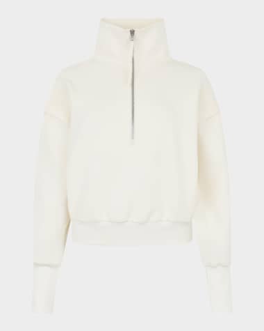 Moose Knuckles Mixed-Media Half-Zip Sweatshirt
