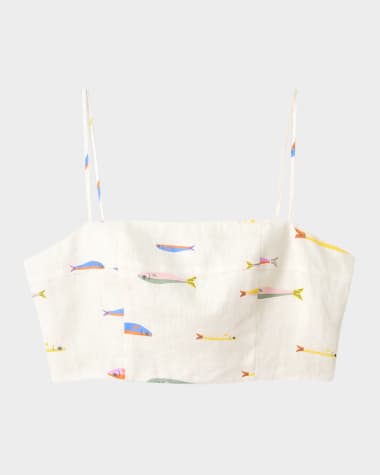STAUD Sardine Federico Linen Crop Top