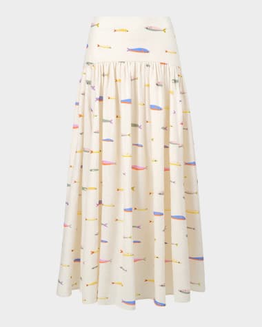 STAUD Procida Linen Maxi Skirt