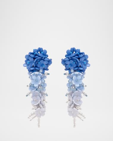 Oscar de la Renta Plexy Flowers Bouquet Earrings