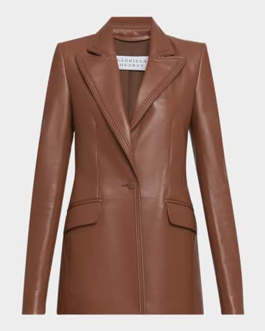 Gabriela Hearst Isara Leather Single-Breasted Blazer