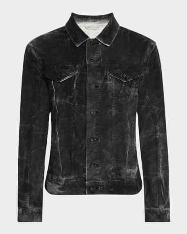 John Varvatos Men's Wesley Garment-Dyed Corduroy Trucker Jacket