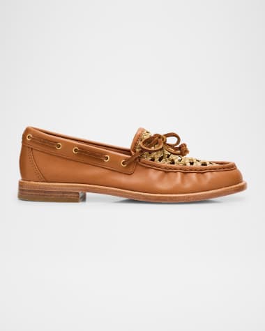 Rag & Bone Carter Woven Leather Boat Loafers