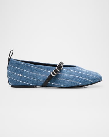 Rag & Bone Spire Mary Jane Flats in Denim