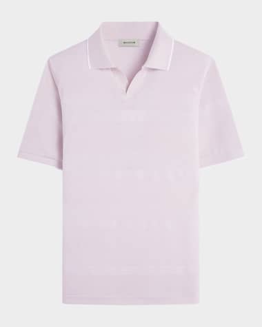 Bugatchi Men's Short-Sleeve Sweater with Johnny Collar