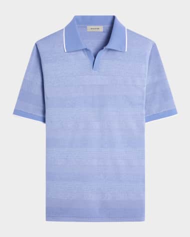 Bugatchi Men's Short-Sleeve Sweater with Johnny Collar
