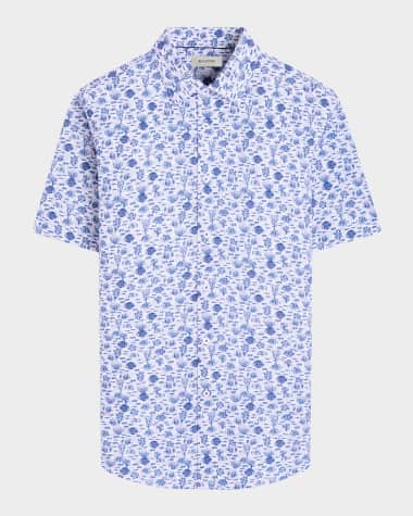 Bugatchi Men's Orson Short-Sleeve Woven Sport Shirt