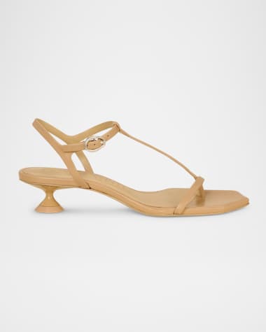 Cult Gaia Trevi Leather T-Strap Sandals