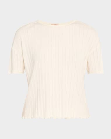 Eberjey Pointelle Lettuce-Hem Tee