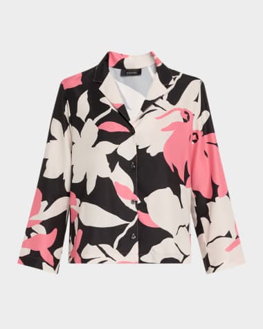 Natori Niwashi Floral-Print Cropped Pajama Set
