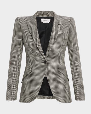McQueen Houndstooth Single-Breasted Jacket