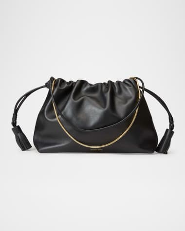 Veronica Beard Stash Ruched Leather Shoulder Bag