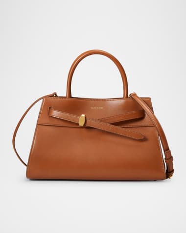 Veronica Beard Dash Belt Leather Top-Handle Bag