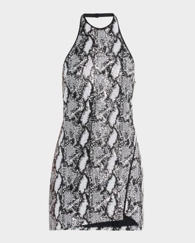 Iro Allany Sequined Halter Mini Dress