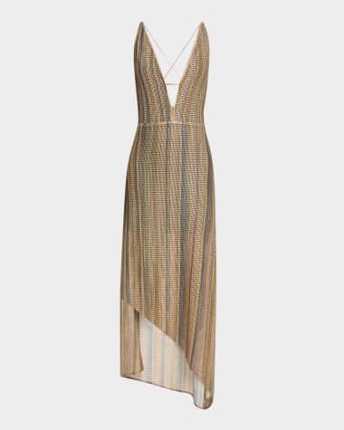 Iro Emman Plunge-Neck Asymmetric Knit Dress