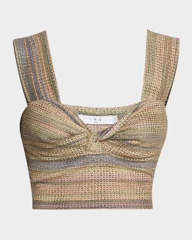 Iro Eloy Twist-Front Sleeveless Crop Top