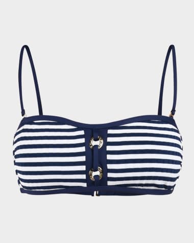 La Blanca Sail Striped Bandeau Bikini Top